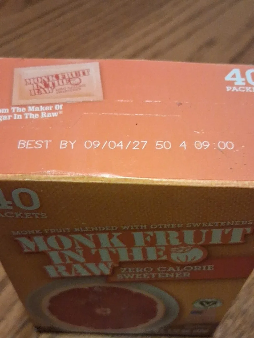 Monk Fruit In The Raw Zero Calorie Sweetener - Orange & Red Packaging
